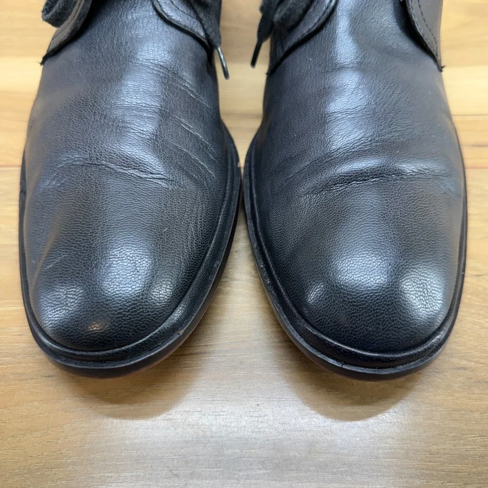 John Varvatos Black Leather Chukka Boot Mens 12 M Soft Lace Up Business Casual